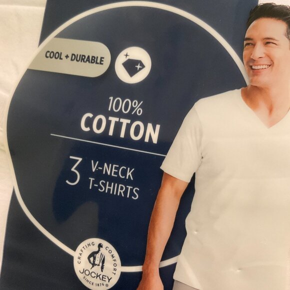 JOCKEY CLASSICS Men's Set of 3 V-Neck T-Shirts NIP Size 46-48 XL - Picture 4 of 5